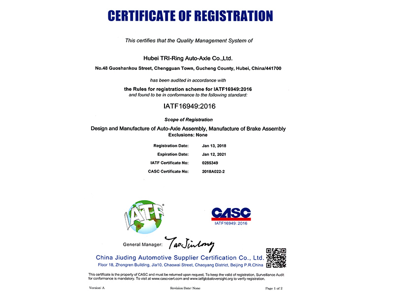 CERTIFICATE OF REGISTRATION